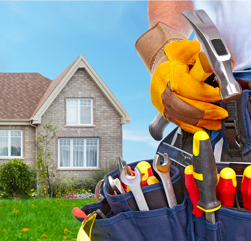 opening image with a deck and front lawn